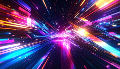 Abstract digital art with vibrant color streaks