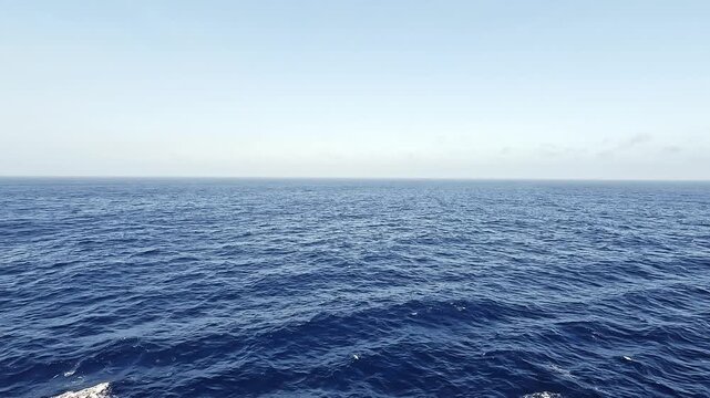 View on deep blue ocean from a boat