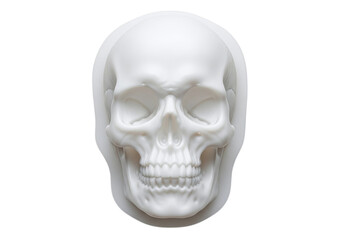 White human skull isolated on transparent background