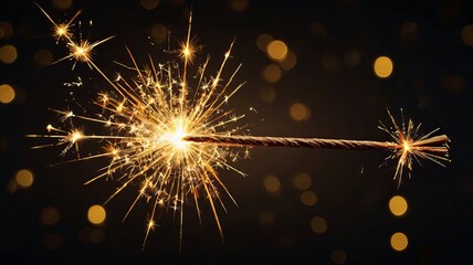 Obraz premium Golden Sparkler Glow for New Year Celebration - 2