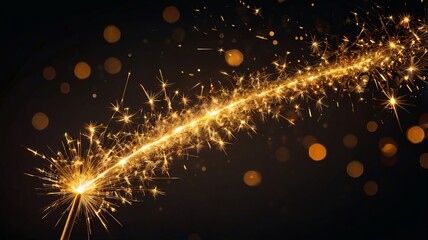 Golden Sparkler Glow for New Year Celebration