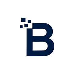 letter B digital pixel company logo vector illustration template design