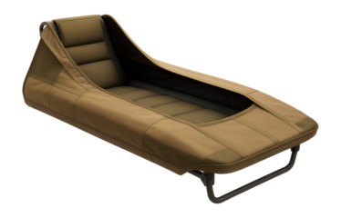 Low-profile layout blind with padded interior for goose hunting in fields