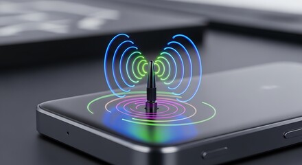 Experience blazing fast speeds with this advanced mobile device, showcasing seamless connectivity with vibrant, dynamic wireless signals for ultimate performance