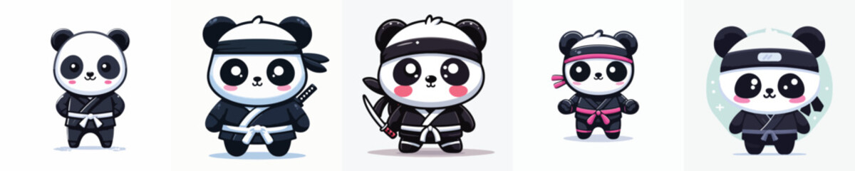 cute panda vector in ninja costume © sarah16blakeyxh2