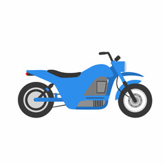 Fototapeta premium Stylized Blue Motorcycle with Black Seat and Gray Accents, Side View