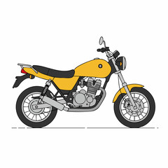 Fototapeta premium Side View of a Classic Yellow Motorcycle Design
