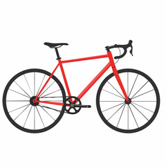 Vivid Red Bicycle in Profile View