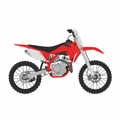 Fototapeta premium Side View of a Red and Gray Off-Road Motorcycle