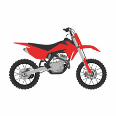 Obraz premium Vibrant Red and Black Dirt Bike Illustration on White Background