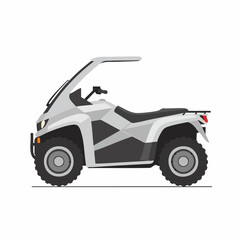 Modern, Geometric ATV Illustration with Protective Canopy and Rugged Tires