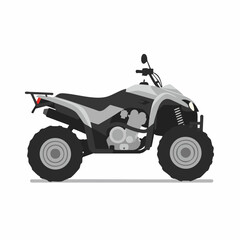 Obraz premium Gray Side Profile of a Four-Wheeled ATV Vehicle