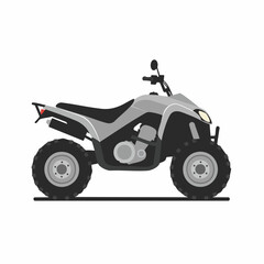 Gray and Black ATV with Knobby Tires and Rear Taillight Illustration