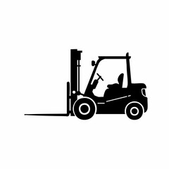 Fototapeta premium Silhouette of a Forklift: Industrial Equipment for Warehouse Operations