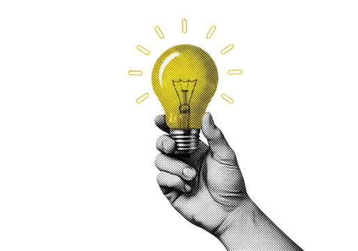 Hand holding glowing light bulb isolated PNG with Transparent Background