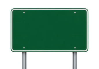 Green road sign with space for text isolated PNG with Transparent Background