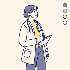 doctor with stethoscope and clipboard