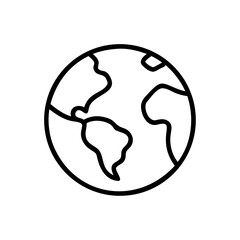 Globe earth world planet map geography travel outline icon vector illustration design graphic isolated 100 on transparent background