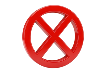 Red no sign for prohibition or restriction concept isolated PNG with Transparent Background