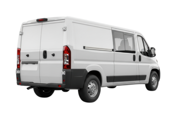 White van for transportation isolated PNG with Transparent Background