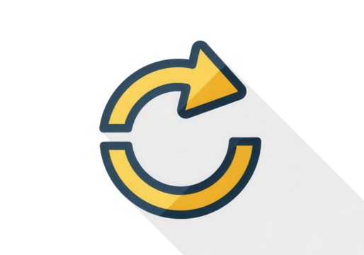 Rotating or reloading arrow icon isolated PNG with Transparent Background