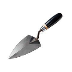 A masonry trowel with a pointed tip, perfect for bricklaying and plastering, highlighted on a white background
