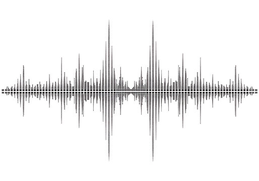Sound wave waveform frequency isolated PNG with Transparent Background
