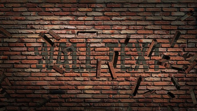 Brick Wall Breaking Open Smash Stone Hard Title Intro