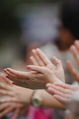 Close up clap the hands