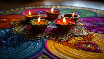Indian traditional diwali celebration rangoli colors