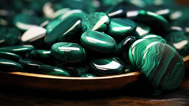 Discovering the beauty of malachite gemstones in a stunning display of color and texture at a crafts fair