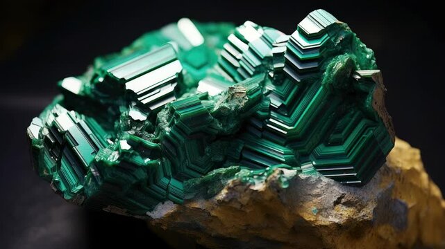 Stunning malachite specimen showcases intricate patterns and vibrant colors found in nature's wonders