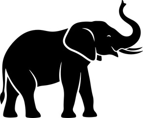 elephant silhouette isolated on white