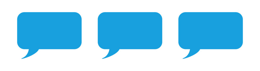 set of blue and white speech bubbles