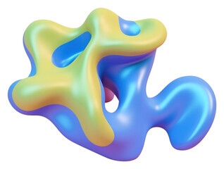 PNG 3d render of abstract fluid shape represent of basic shape confectionery balloon sweets.