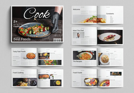 Cookbook Brochure Template Landscape