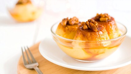 Caramel custard dessert