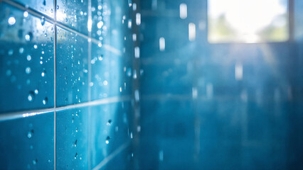 Shower Wall with Water Droplets