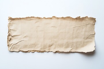 Fototapeta premium Textured old paper with torn edges isolated on white background, perfect for design