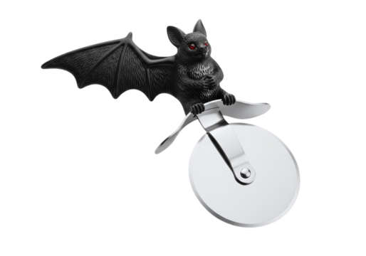 Bat shaped pizza cutter isolated on transparent background