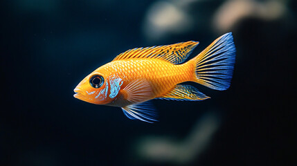 Fish on black HD 8K wallpaper Stock Photographic Image