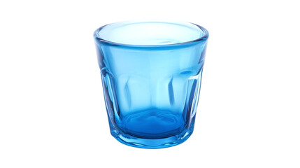 Blue glass drinking glass isolated on transparent background 