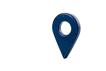 3D Render of a Dark Blue Location Pin Icon Isolated on White Background