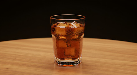 Refreshing iced tea beverage served in tall glass with ice