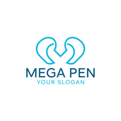 Letter M Pen Logo Design