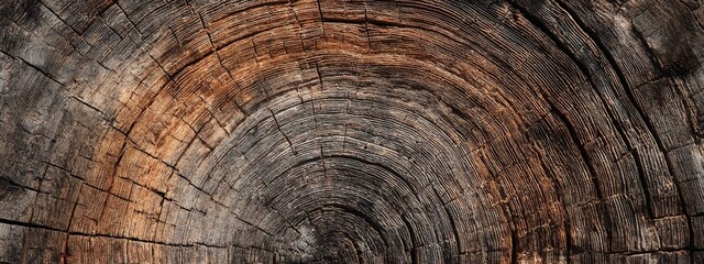 Naklejka premium wood texture of old stump. natural background of cut trunk with annual rings