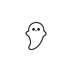 Ghost Icon. Cute Halloween Spirit Outline Vector
