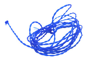 blue rope coil isolated on transparent background. © Mona