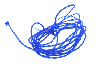 blue rope coil isolated on transparent background.