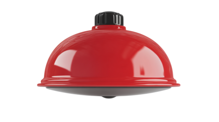Red fire alarm bell isolated on transparent background 